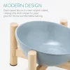 Zestaw 2 misek ceramicznych dla zwierząt Navaris z drewnianą podstawką, 300 ml, 56079.04