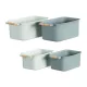 Set 4 cutii depozitare Navaris cu maner din lemn, 37, 8x21, 4x14 cm si 28, 5x16x10, 5 cm, maro, lemn