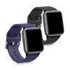 Zestaw 2 pasków do Willful Smartwatch/Fitnesstracker, Kwmobile, czarno-niebieski, silikon, 56230.01