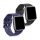 Zestaw 2 pasków do Willful Smartwatch/Fitnesstracker, Kwmobile, czarno-niebieski, silikon, 56230.01