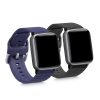 Zestaw 2 pasków do Willful Smartwatch/Fitnesstracker, Kwmobile, czarno-niebieski, silikon, 56230.01