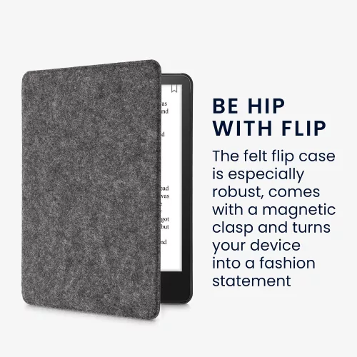 Etui na Kindle Paperwhite 11, tekstylne, szare, kwmobile, 56259.19