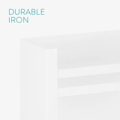 Suport reviste pe perete Navaris, 30x27x11 cm, capacitate 10 kg, alb, metal