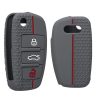 Osłona kluczyka do samochodu Audi - 3 przyciski, kwmobile, silikon, szara, 53134.12
