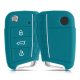 Etui na kluczyk do VW / Skoda / Seat - 3 przyciski, kwmobile, silikon, zielone, 46967.22