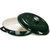 Nieprzywierający garnek żeliwny Navaris na kuchenki/piekarniki - 29,5 cm - 3,5 l - zielony, 52479.01.80