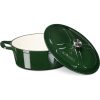 Nieprzywierający garnek żeliwny Navaris na kuchenki/piekarniki - 45 cm - 7,7 l - zielony, 52477.01.80