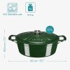 Nieprzywierający garnek żeliwny Navaris na kuchenki/piekarniki - 45 cm - 7,7 l - zielony, 52477.01.80