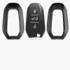 Etui na kluczyki do samochodu Peugeot / Citroen - 3 przyciski - Keyless Go, kwmobile, plastik, czarny / szary, 56474.01