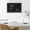 Tabla scolara Navaris cu rama MDF, 60x40 cm, montaj perete, 4 crete incluse, negru/natur, negru, MDF