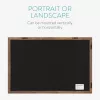 Tabla scolara Navaris cu rama MDF, 60x40 cm, montaj perete, 4 crete incluse, negru/natur, negru, MDF