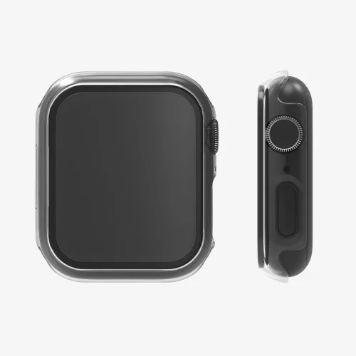 Zestaw 2 etui do Apple Watch 7 (41 mm), kwmobile, szkło bezpieczne, czarny / przezroczysty, 56540.01
