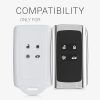 Etui na kluczyk samochodowy do Renault / Dacia - 4 przyciski - Keyless Go, kwmobile, silikon, biały / czarny, 49769.26