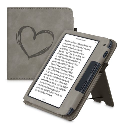Etui do Kobo Libra 2, Skóra ekologiczna, Szare, kwmobile, 56581.02