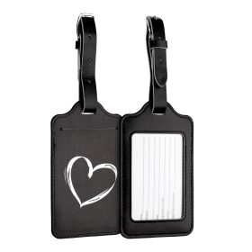   Zestaw 2 zawieszek do bagażu, Kwmobile, czarno-biały, eko skóra, 53127.03