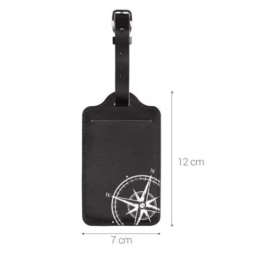 Zestaw 2 zawieszek do bagażu, Kwmobile, czarno-biały, eko skóra, 53127.05