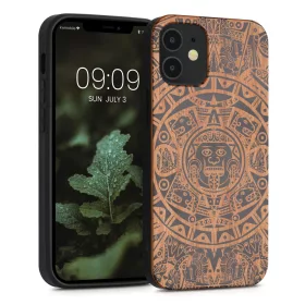   Etui do Apple iPhone 12 Mini, Drewniane, Brązowe, 52733.07, kwmobile