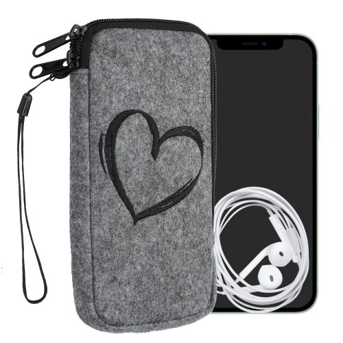 Uniwersalne etui na telefon XL - 6,8 cala, tekstylne, szare, 49866.4.09, kwmobile