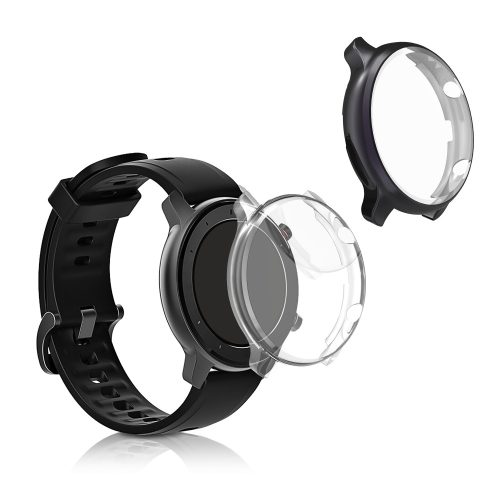 Zestaw 2 etui do Xiaomi Amazfit GTR 2 / Amazfit GTR 2e, kwmobile, silikon, czarny / przezroczysty, 53907.04