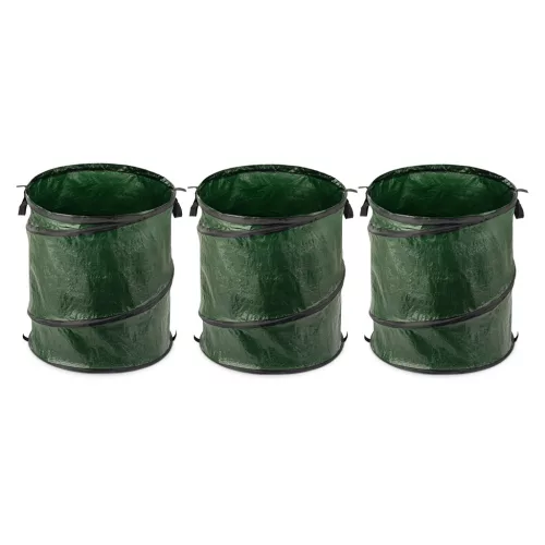 Set 3 Saci de gradina Pop-up Navaris, 53 cm x 65 cm, 150 L, reutilizabili, 56893.07
