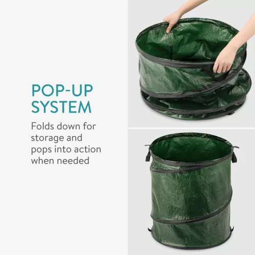 Set 3 Saci de gradina Pop-up Navaris, 53 cm x 65 cm, 150 L, reutilizabili, 56893.07