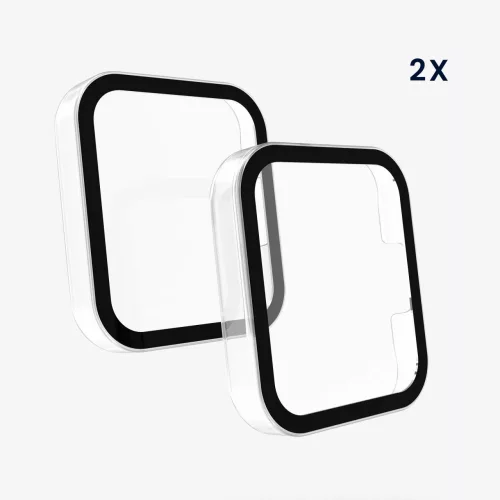 Zestaw 2 etui do zegarka Xiaomi Redmi 2, kwmobile, szkło bezpieczne, czarny / przezroczysty, 56913.01