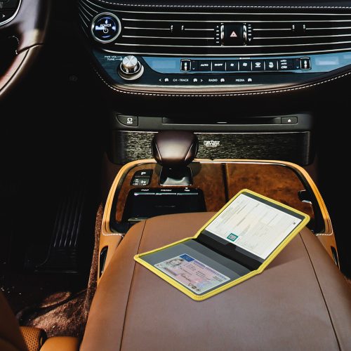 Okładka na dokumenty samochodowe, Kwmobile, Żółta, Neopren, 55381.75