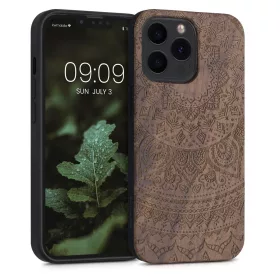   Etui do Apple iPhone 13 Pro, Drewniane, Brązowe, 55967.07, kwmobile