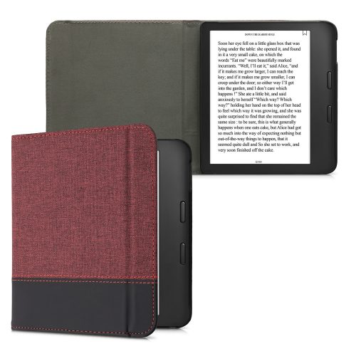 Etui do Kobo Libra 2, Kwmobile, czerwono-czarne, tekstylne, 57170.20