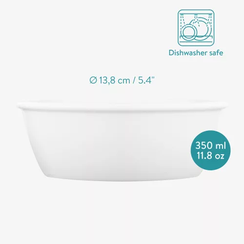 Zestaw 2 misek Navaris na wodę i karmę, psy/koty, biały, ceramiczny, 57207.2