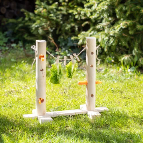 Statie de hranire pentru iepuri Navaris, din lemn pin, 34x31x15 cm, 57230.01