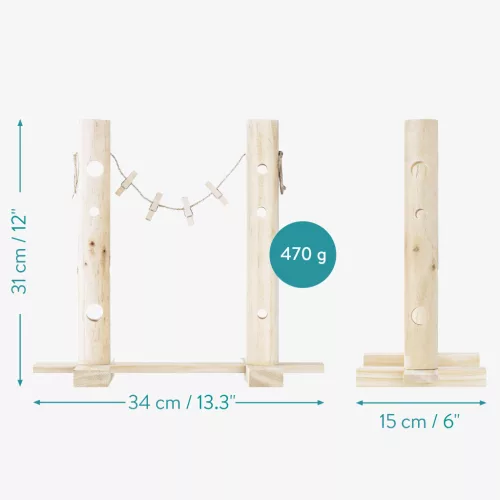 Statie de hranire pentru iepuri Navaris, din lemn pin, 34x31x15 cm, 57230.01