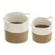 Set 2 cosuri depozitare Navaris, design coarda, 29.5x31 cm si 22x23 cm, alb/crem, bumbac