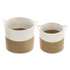 Set 2 cosuri depozitare Navaris, design coarda, 29.5x31 cm si 22x23 cm, alb/crem, bumbac