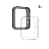 Zestaw 2 etui do zegarka Xiaomi Mi Watch Lite/Redmi, Kwmobile, przezroczysty/czarny, silikon, 54528.03