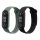 Zestaw 2 pasków do inteligentnej opaski Xiaomi Mi 6/Mi Band 6/Mi Band 5, Kwmobile, czarny/zielony, silikon, 57428.04
