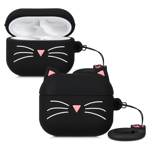 Etui na słuchawki Huawei FreeBuds 4i, Kwmobile, Czarno-biały, Silikon, 57409.01