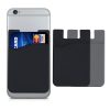 Zestaw 3 etui na karty bankowe do telefonu, Kwmobile, czarno-szary, silikon, 49594.06