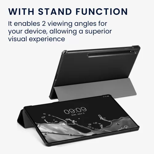 Etui na tablet Samsung Galaxy Tab S8 Plus, Kwmobile, Czarne, Ekoskóra, 57464.01