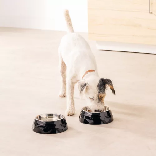 Zestaw 2 misek dla zwierząt Navaris, Metal, Czarny, 57479.01