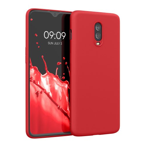 Etui Kwmobile do OnePlus 6T, silikonowe, czerwone, 55347.09