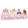 Cuier perete copii Navaris, 4 carlige, design animale, 40x14.8x0.9 cm, multicolor, lemn