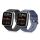 Zestaw 2 pasków do Willful Smartwatch/Fitnesstracker, Kwmobile, Czarny/Szary, Silikon, 56230.02
