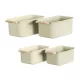Set 4 cutii depozitare Navaris, cu maner din lemn, 37.8x21.4x14 cm si 28.5x16x10.5 cm, crem, lemn