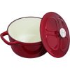 Navaris Garnek żeliwny z powłoką zapobiegającą przywieraniu do kuchenek/piekarników - 20 cm - 2,5 l - czerwony, 58000.01.20