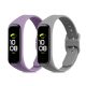 Zestaw 2 pasków do Samsung Galaxy Fit 2, Kwmobile, szary/fioletowy, silikon, 53962.06