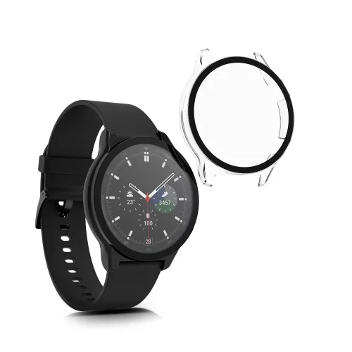Zestaw 2 etui do zegarka Honor Watch GS 3, Kwmobile, czarny/przezroczysty, plastikowy, 58188.01