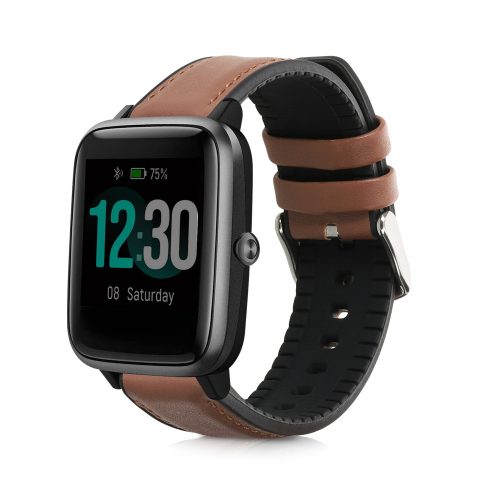 Pasek do Willful Smartwatch/Fitnesstracker, Kwmobile, Brązowy/Czarny, Skóra Naturalna, 58186.05