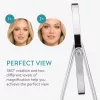 Oglinda cosmetica Navaris, tava pentru bijuterii, 2x marire, 17.5x20.5 cm, argintiu, sticla/metal