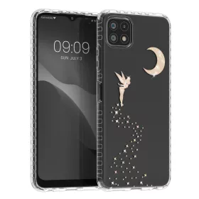   Etui Kwmobile do Samsunga Galaxy A22 5G, silikonowe, przezroczyste/złote, 58363.01